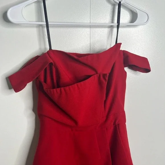 Black Halo Eve- La Reina Gown red dress - off shoulder- size 0 - RTR - Picture 9 of 10